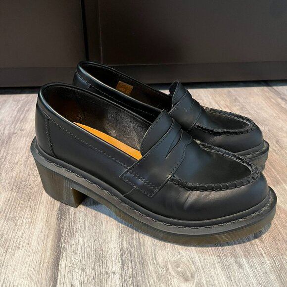 Dr. Martens Kizzy Heeled Penny Loafer Black Mono Smooth, UK 4 / US L 6 - Picture 2 of 11
